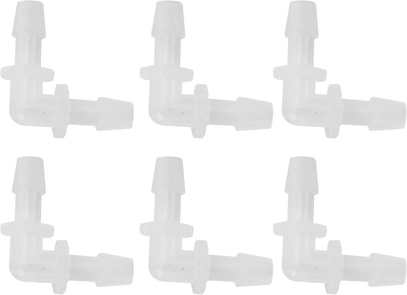 Partuto 6 Pcs Universal Automotive Vacuum Tubing Connector - Car 90 Degree 7/32" L Shaped Vacuum Tubing Connector Assortment 2 Way Vacuum Line Fittings - Plastic Transparent - Image 1